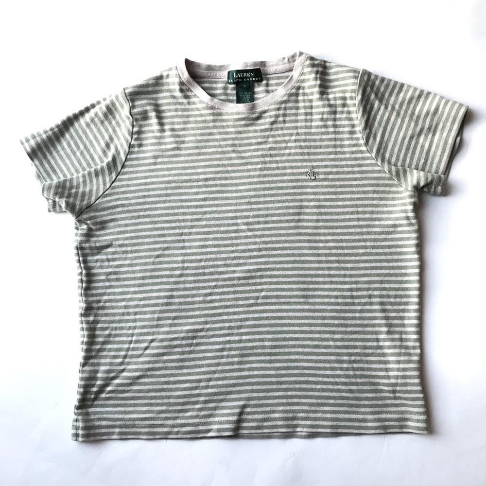 Ralph Lauren boxy stripe crew neck logo t shirt S
